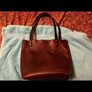 Portland Leather Goods Small Tote with Front Pocket